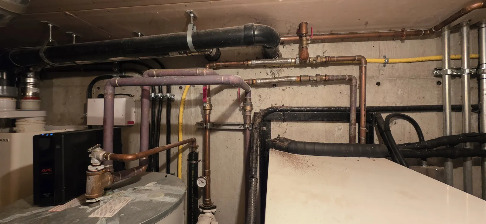 The mechanical room before the retrofit