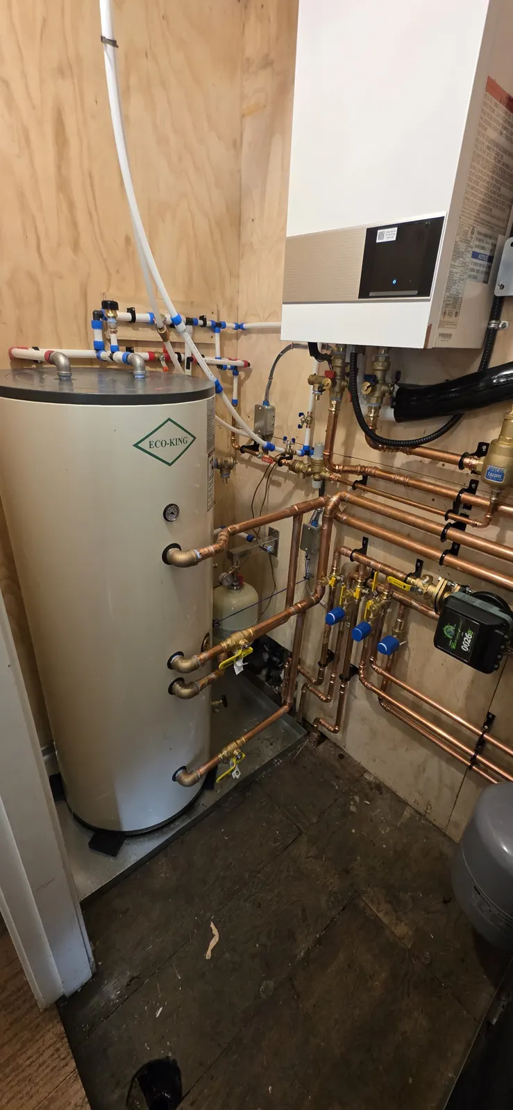 After: Eco-King indirect hot water tank with copper piping